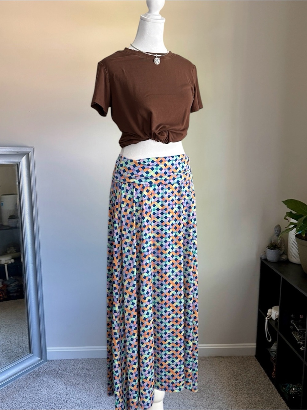 LuLaRoe Multi-Color Diamond Print Maxi Skirt - Picture 7 of 9